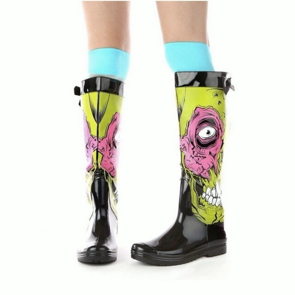 Rare Discontinued Iron Fist Zombie Rain Boots New with defects 18.5” US 10 EU 41 - Picture 3 of 16